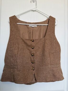 LOFT Tan Lightweight Lined Vest